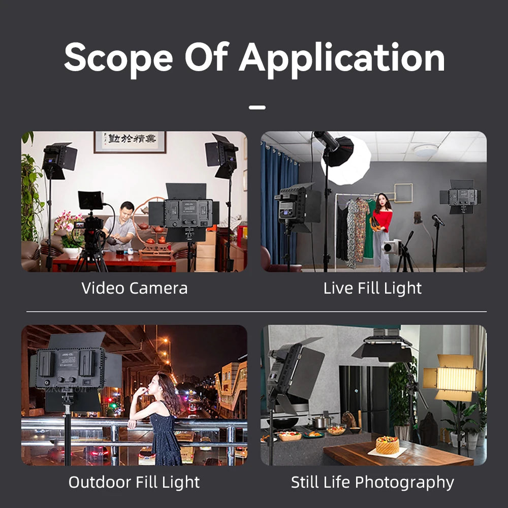 U600 LED Photo Studio Light for Tiktok Youbute Game Live Video Lighting Portable Video Recording Photography Panel Lamp