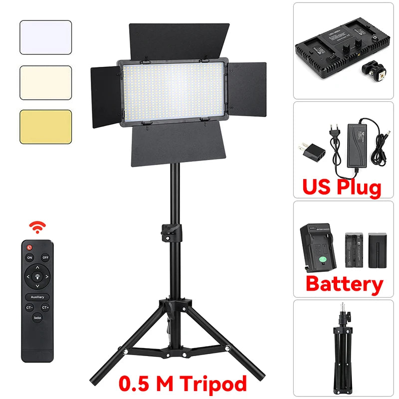 U600 LED Photo Studio Light for Tiktok Youbute Game Live Video Lighting Portable Video Recording Photography Panel Lamp