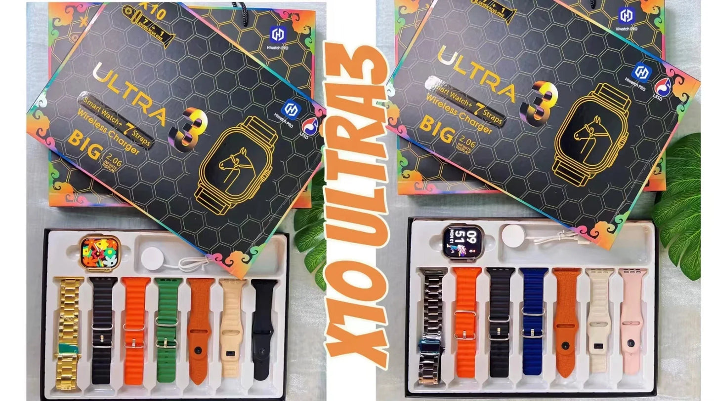 7+1 Smart Watch X10 Ultra 3 Sport Watch for men Women Bluetooth Phone Call SmartWatch DIY watch Faces Waterproof Smart Bracelet