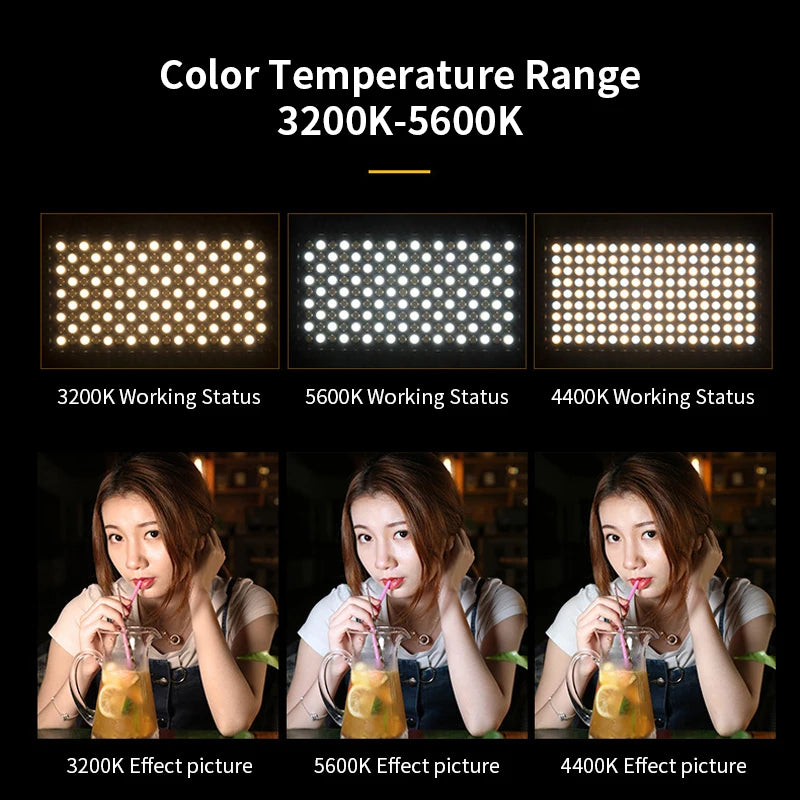 U600 LED Photo Studio Light for Tiktok Youbute Game Live Video Lighting Portable Video Recording Photography Panel Lamp