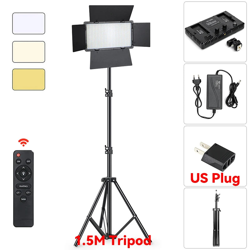 U600 LED Photo Studio Light for Tiktok Youbute Game Live Video Lighting Portable Video Recording Photography Panel Lamp