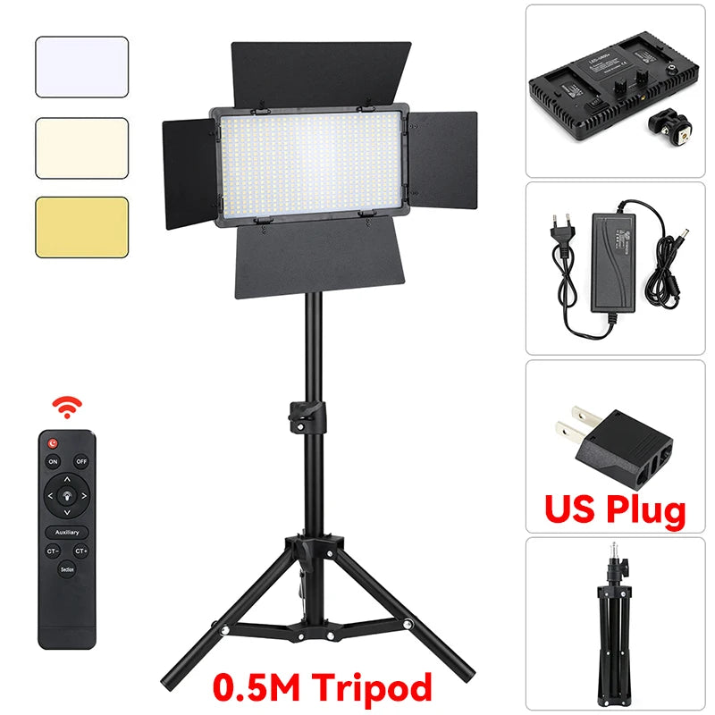 U600 LED Photo Studio Light for Tiktok Youbute Game Live Video Lighting Portable Video Recording Photography Panel Lamp